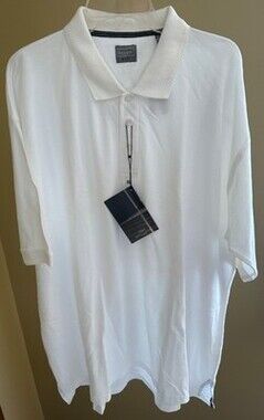 Haggar Golf Polo Shirt Men's Vintage White XXL 100% Cotton Short Sleeve